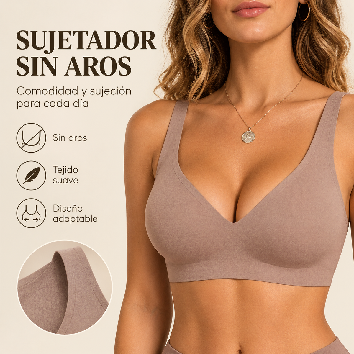 Sujetador Invisible Sin Aros | Comodidad y Sujeción Natural